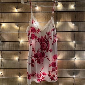 Pink floral slip dress